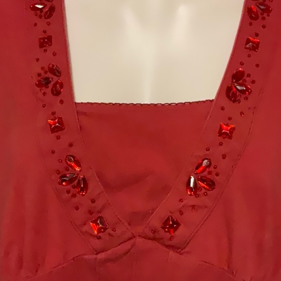Classic Elements Red Embellished Boxy Blouse - Picture 2 of 9